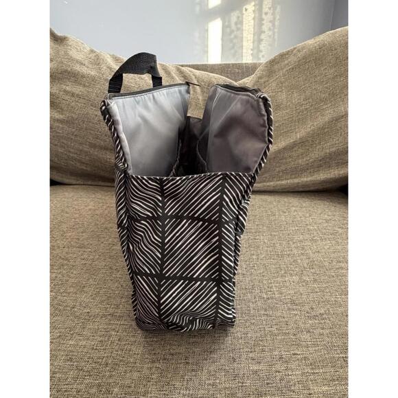 Thirty One Super Swap It Pocket Bag Chevron Squares Charcoal Black - Picture 2 of 11